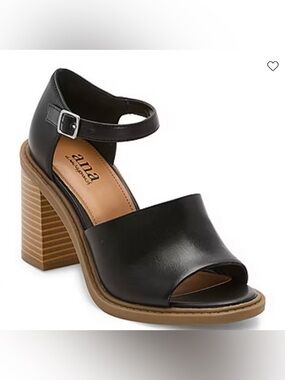 A.N.A Pixley Black Open-Toe Block Heel Sandal with Ankle Strap Size 9.5